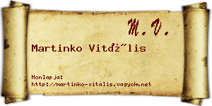 Martinko Vitális névjegykártya